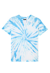 Front of the Boys Blue and White Tie-Dye T-Shirt by Gen Woo 