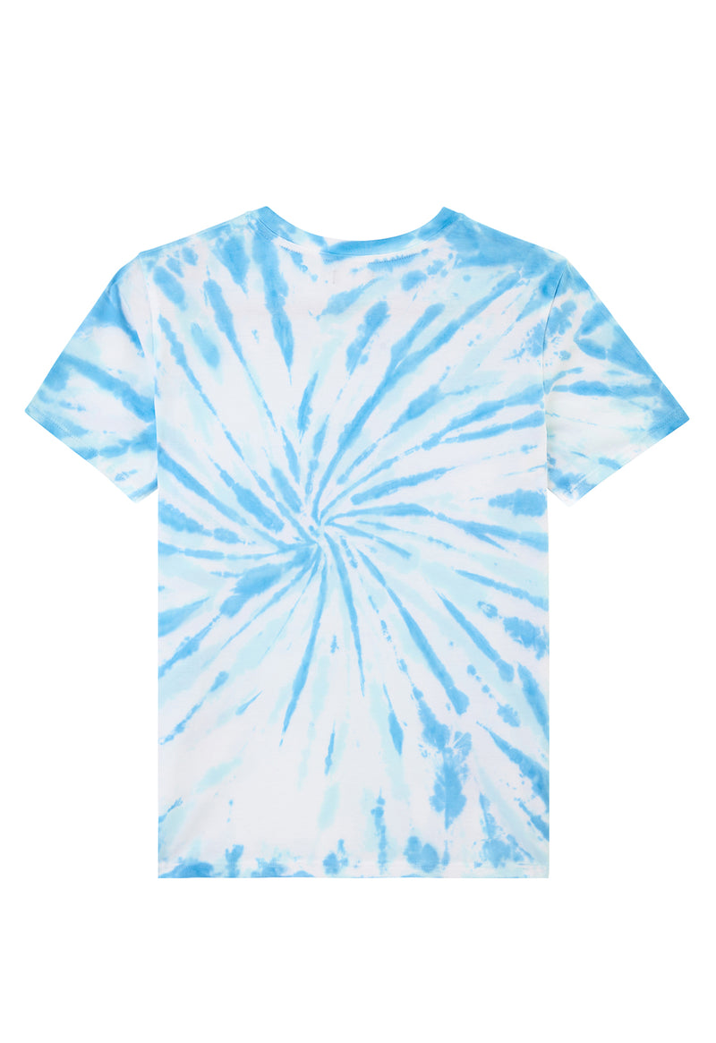 Back of the Boys Blue and White Tie-Dye T-Shirt by Gen Woo