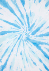 Close-up of the Boys Blue and White Tie-Dye T-Shirt by Gen Woo 