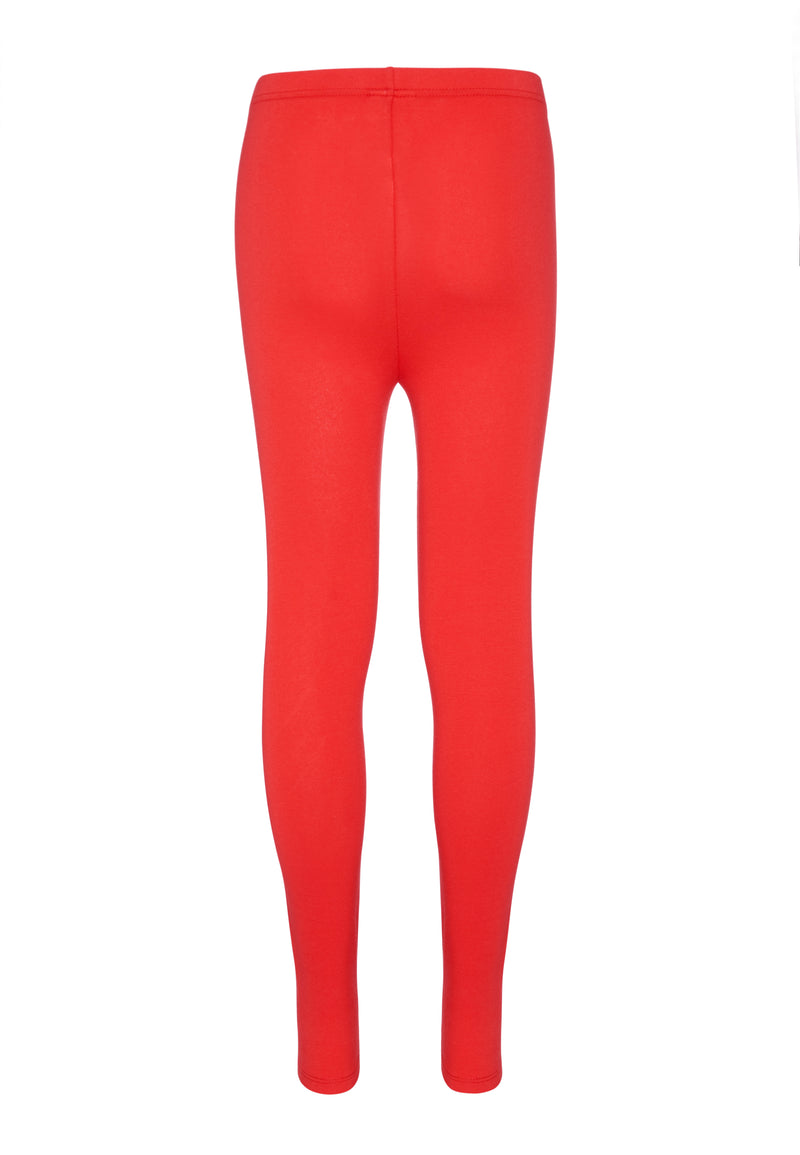 Gen Woo Tween Girls Red Plain Legging Fits Sizes 8 Years to 14 Years for The Jersey Shop Singapore