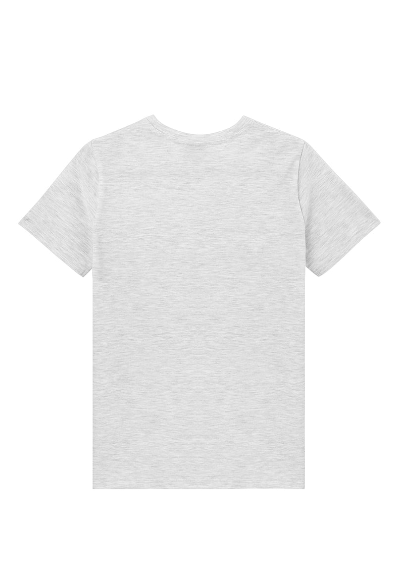 Back of the Boys Classic Crew Neck Grey Marl T-Shirt by Gen Woo