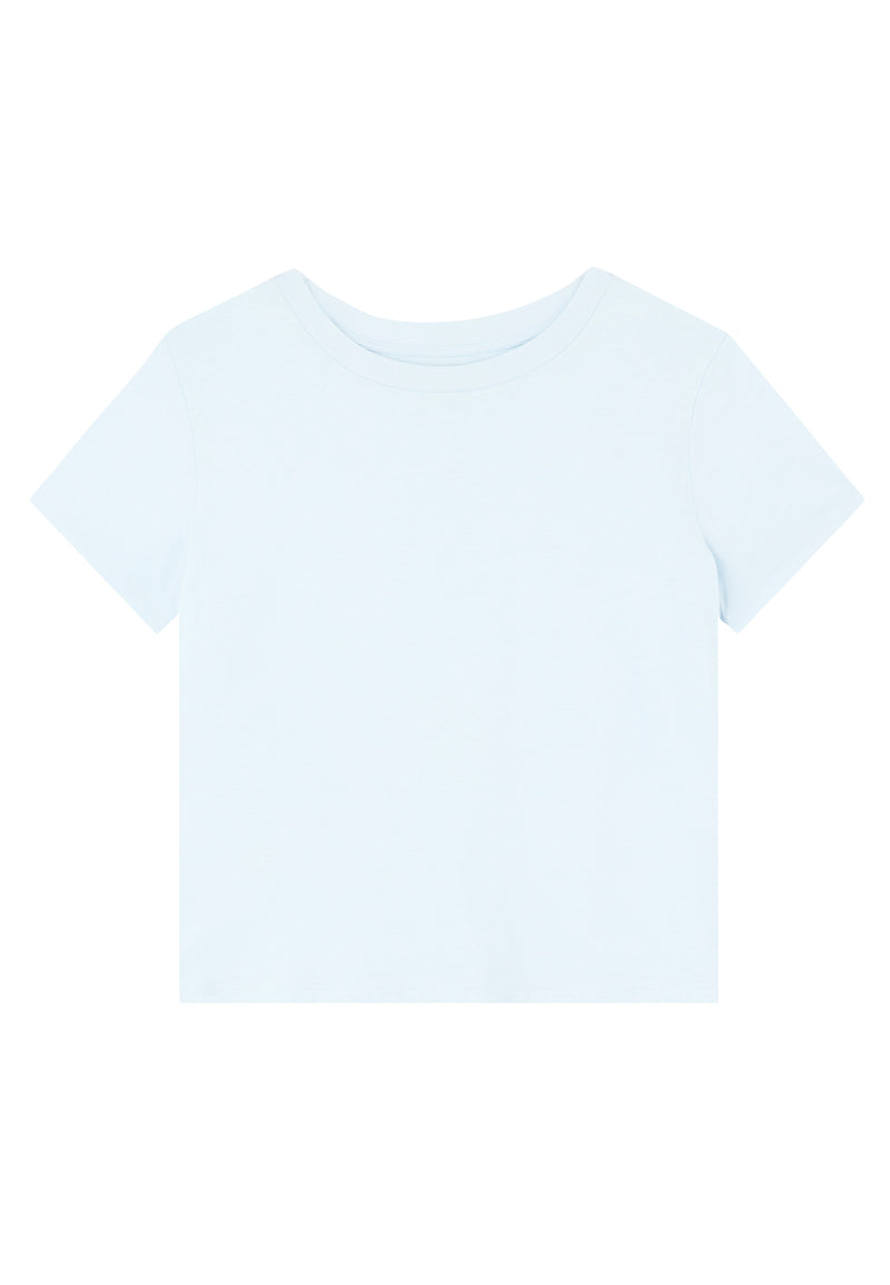 Basic Pastel Blue Ladies T-Shirt by Gen Woo. 