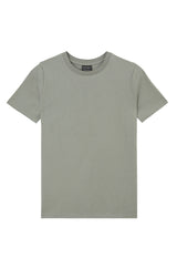 Front of the Boys Classic Crew Neck Sage Green T-Shirt by Gen Woo