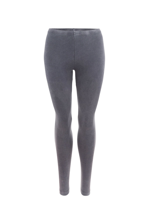 Front of the Black Washed Effect Girls Cotton-Rich Leggings by Gen Woo
