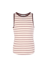 Gen Woo Tween Girls Stripe Rib-knit Cropped Vest Fits Sizes 8 Years to 14 Years from The Jersey Shop Singapore