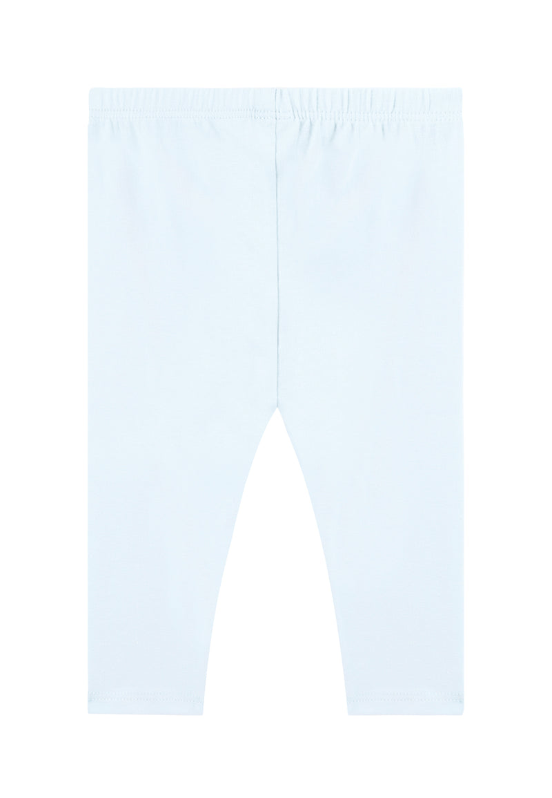 Back of the Cotton Rich Pale Blue Baby Leggings by Gen Woo