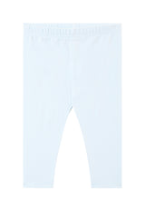 Front of the Cotton Rich Pale Blue Baby Leggings by Gen Woo