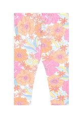 Back of the Apricot and Pink Printed Floral Baby Leggings by Gen Woo