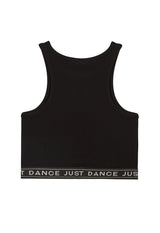 Back of the Black Cropped Girls Tank Top by Gen Woo
