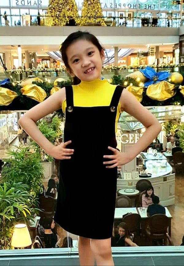 Black Pinafore for Tween girls by  Gen Woo Kids Singapore