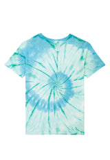 Back of the Boys Aqua and Mint Spiral Tie-Dye T-Shirt by Gen Woo 