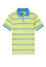 Lime Striped Boys Polo T-Shirt by Gen Woo. 