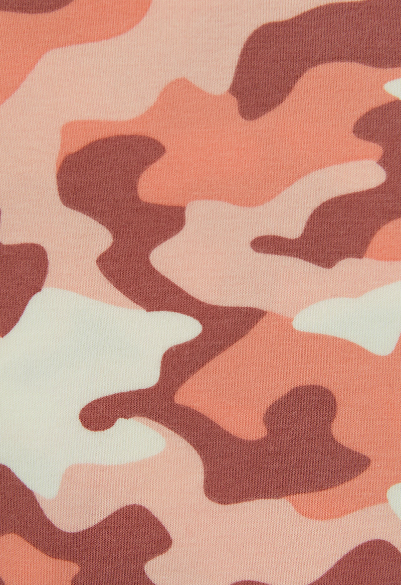 Close-up of the Pink Camo Print Girls Leggings by Gen Woo