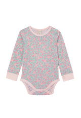 Front of the Ditsy Floral Print Long Sleeve Babygrow by Gen Woo