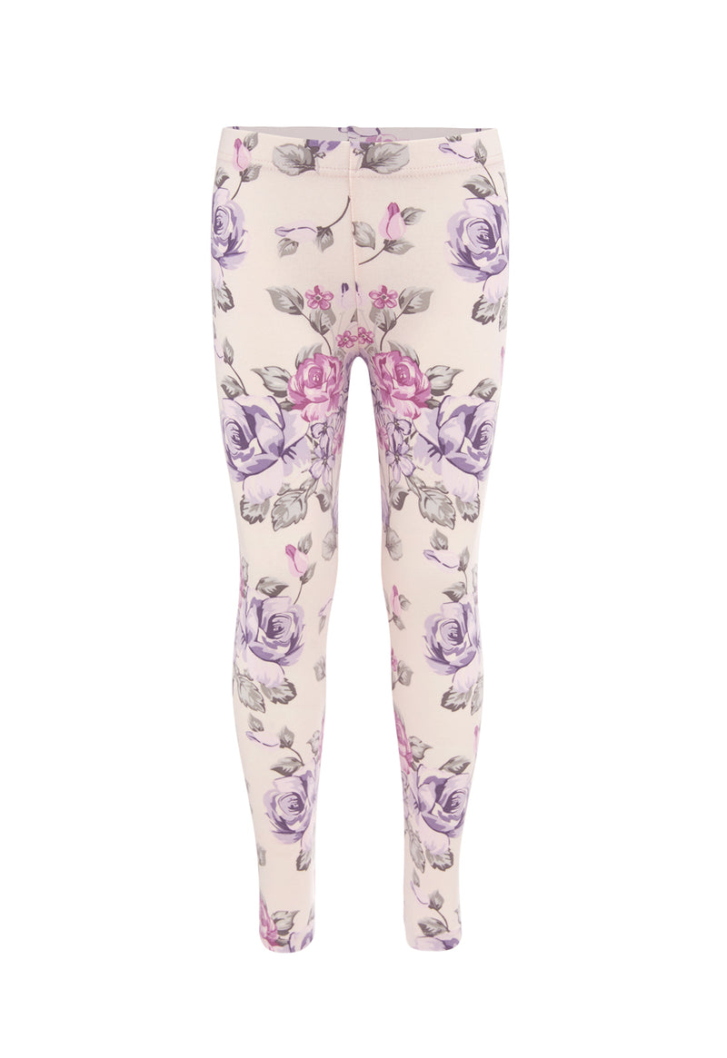 Front of the Everyday Girls Floral Print Leggings by Gen Woo