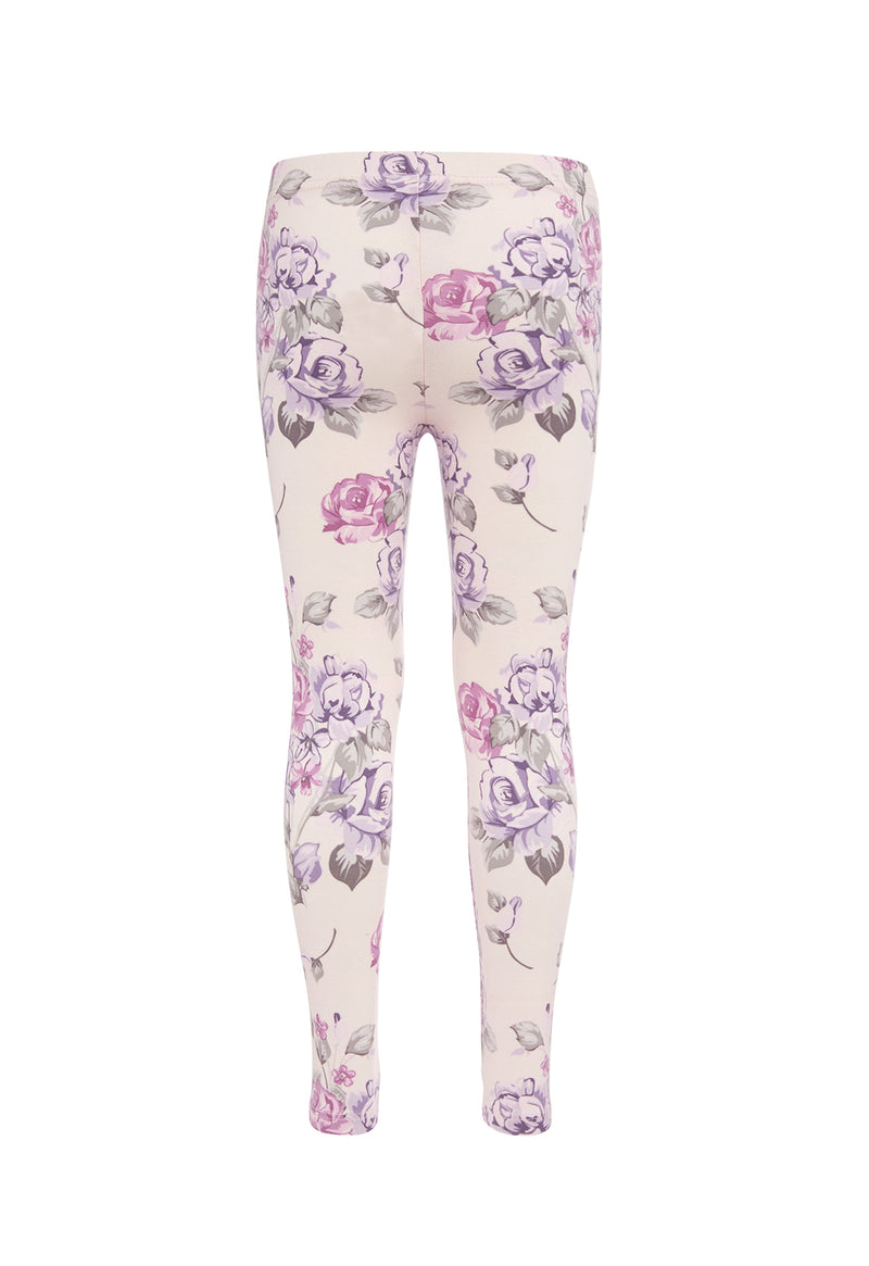 Back of the Everyday Girls Floral Print Leggings by Gen Woo