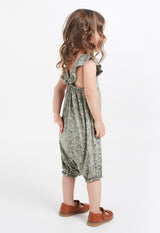 Gen Woo Baby Girl Green Sleeveless Romper with Ruffle Straps for The Jersey Shop Singapore