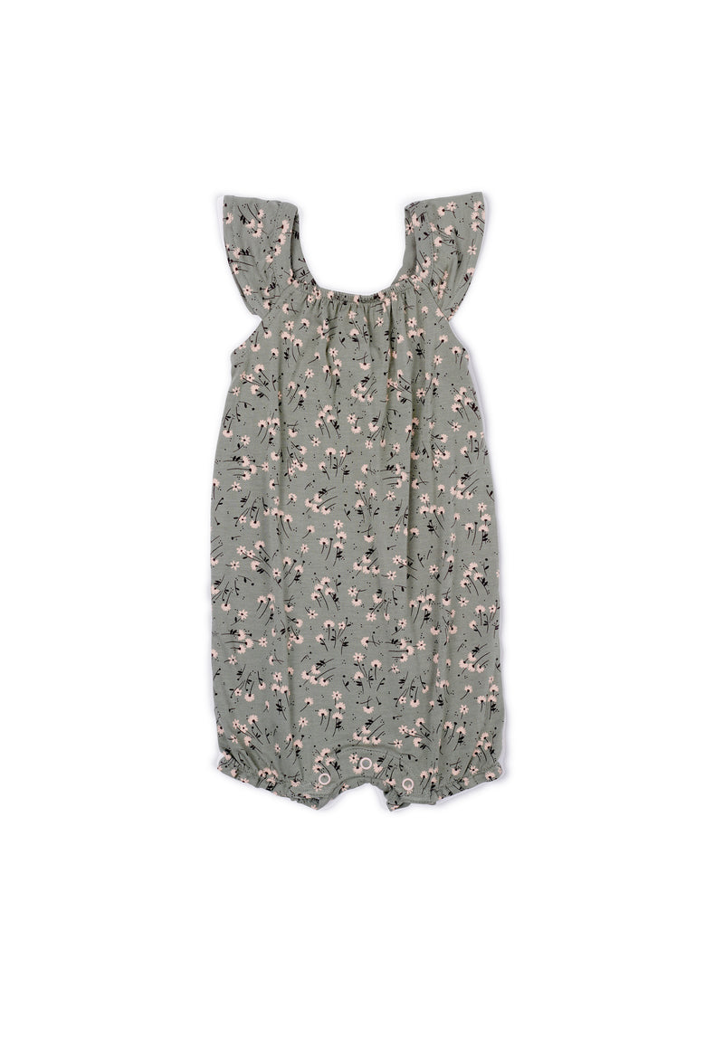 Gen Woo Baby Girl Green Ditsy Print Sleeveless Romper Fits Sizes 0 Months to 36 Months for The Jersey Shop Singapore