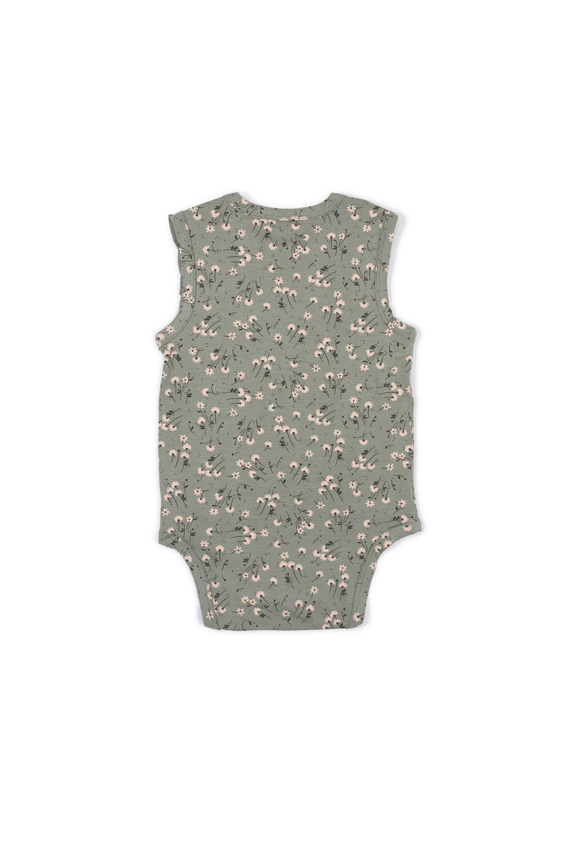 Shop for Gen Woo Baby Girls Green Ditsy Print Flutter Baby-grow from The Jersey Shop Singapore
