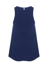 Back of the Navy Blue Twill Pinafore Dress by Gen Woo