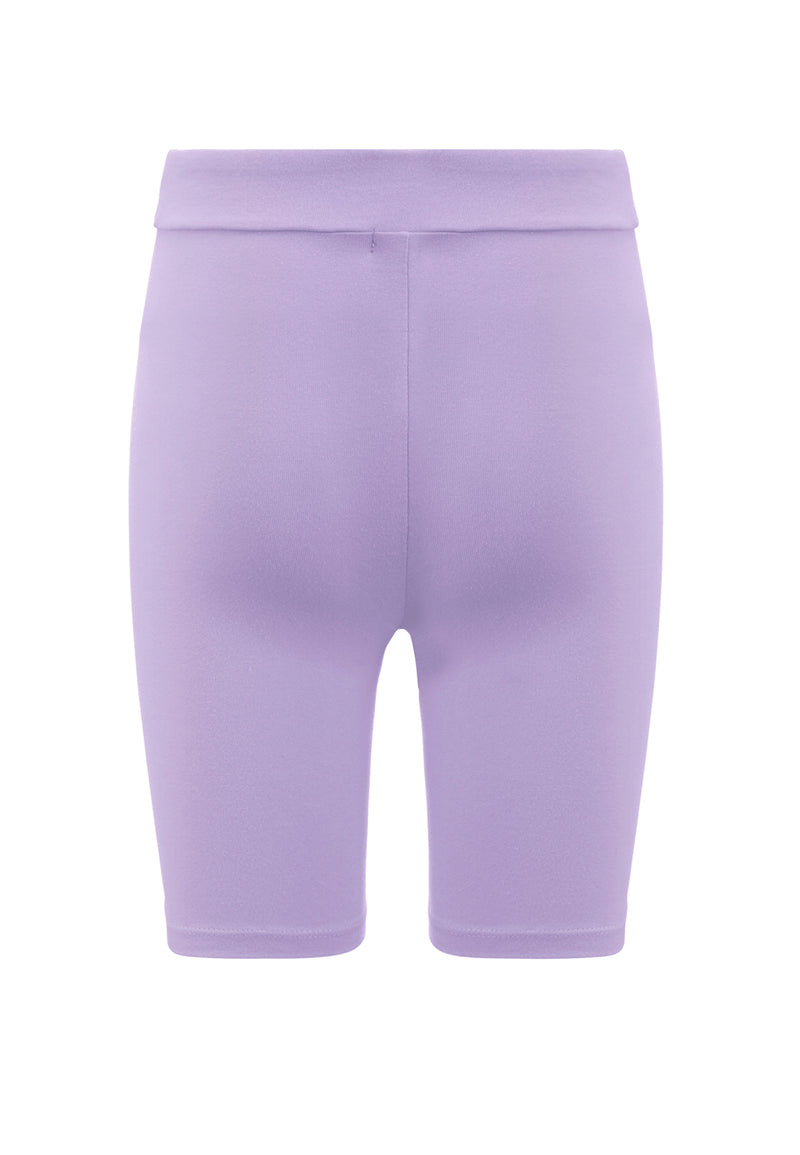 Back view of Lavender Girls Cycling Shorts by Gen Woo. 
