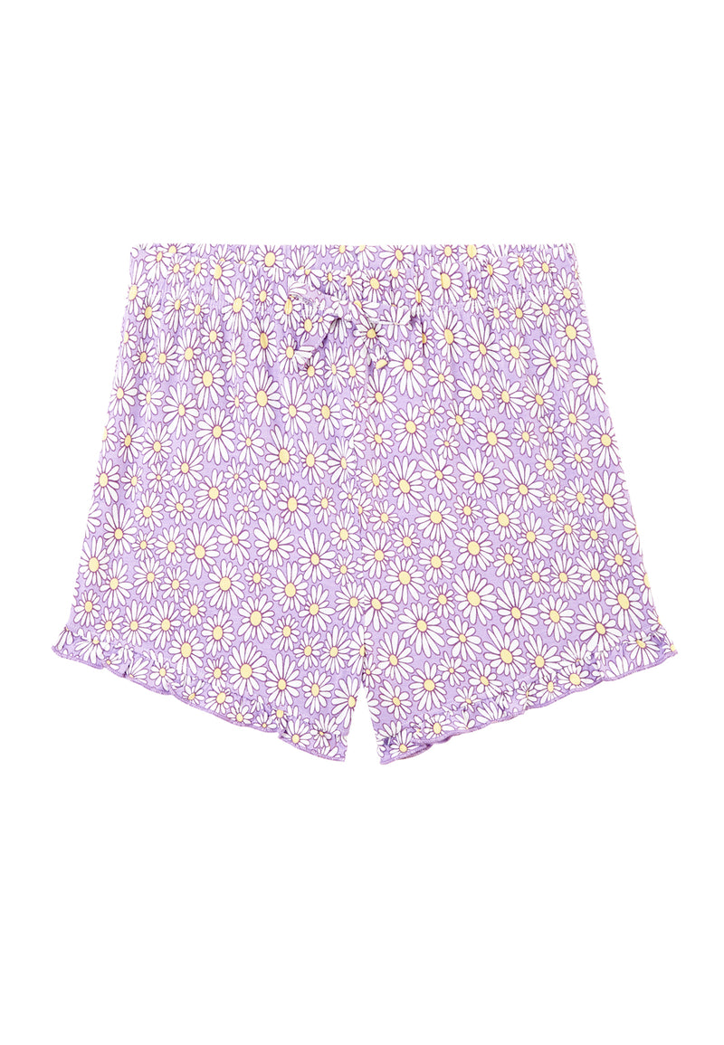 Daisy Print Girls Cami Pyjama Set Shorts by Gen Woo. 