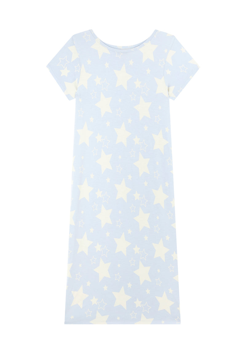 Star Print Girls Oversized Nightdress by Gen Woo. 