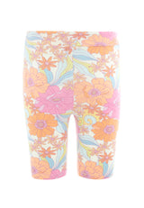 Retro Floral All Over Print Cycling Shorts for Girls by Gen Woo