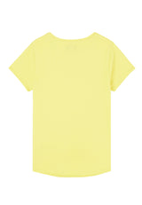 Back view of Sunshine Yellow Embroidered Girls T-Shirt by Gen Woo. 