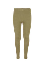 Front of the Khaki Washed Effect Girls Cotton-Rich Leggings by Gen Woo