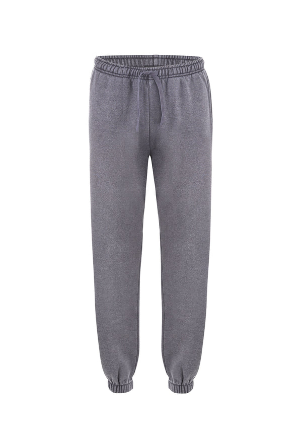 Front of the Oversized Washed Black Girls Sweatpants by Gen Woo