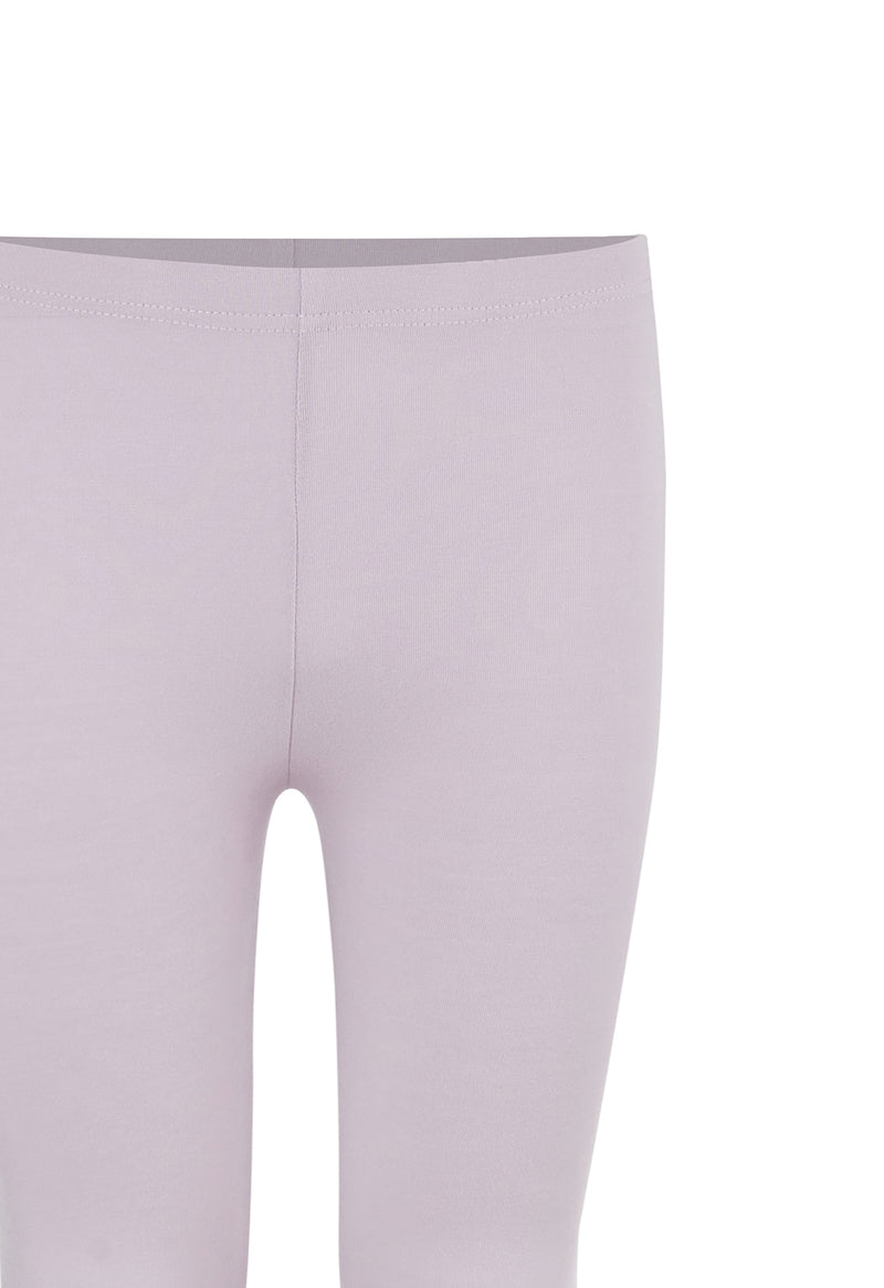 Close-up of the Pale Purple Cotton-Rich Girls Leggings by Gen Woo