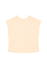 Back view of Basic Peach Boxy Ladies T-Shirt by Gen Woo. 