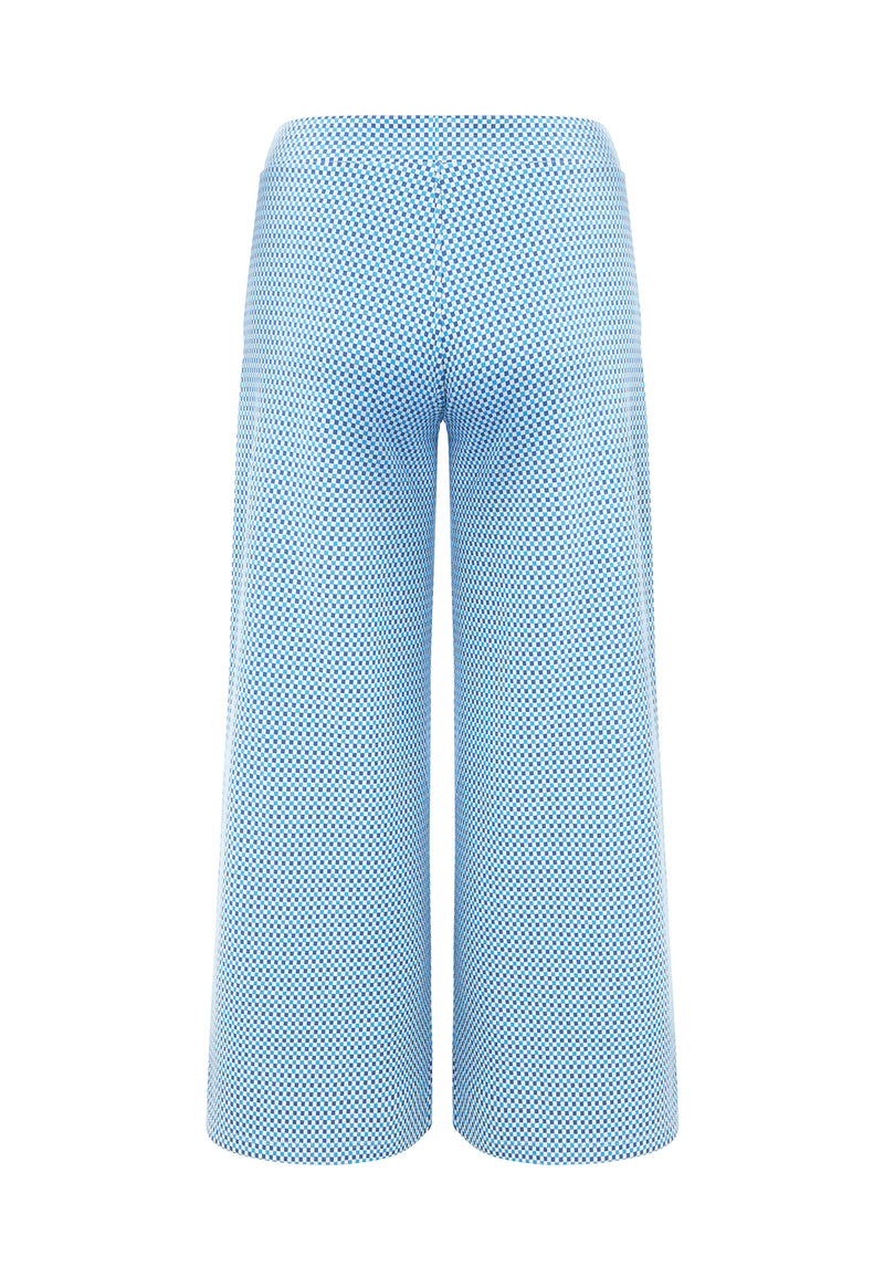 Back of the Jacquard Cropped Wide Leg Ladies Trousers by Gen Woo