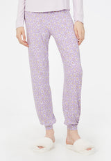 Long Daisy Print Ladies Pyjama Set Trousers by Gen Woo. 