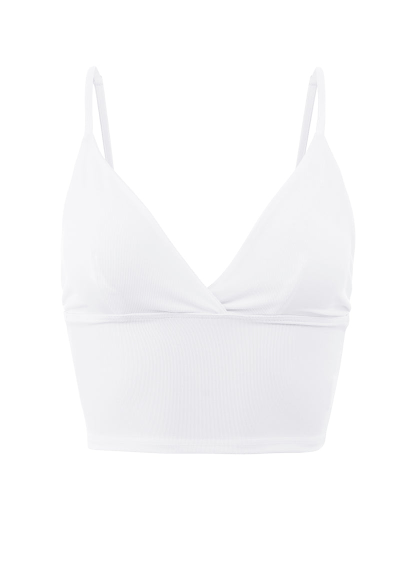 White Basic Ladies Cropped Vest Top by Gen Woo. 