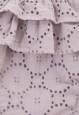 Close-up of the Lilac Broderie Frill Baby Bloomers by Gen Woo