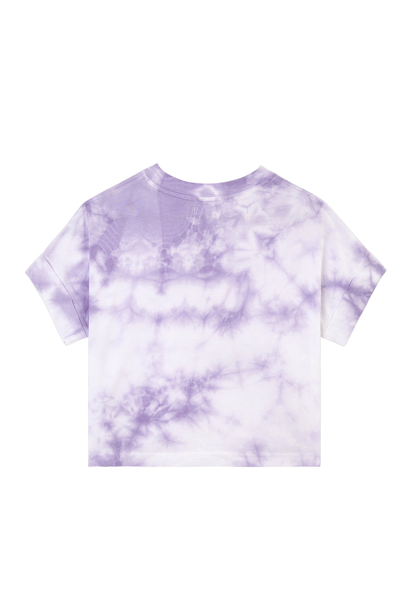 Back of the Purple and White Girls Tie-Dye T-Shirt by Gen Woo