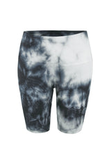 Front of the Tie Dye Ribbed Cycling by Gen Woo Front of the Tie Dye Ribbed Cycling Shorts by Gen Woo 