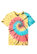 Front of the Boys Multicolour Spiral Tie-Dye T-Shirt by Gen Woo