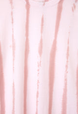 Close-up of the Pink Striped Tie-Dye Girls T-Shirt by Gen Woo