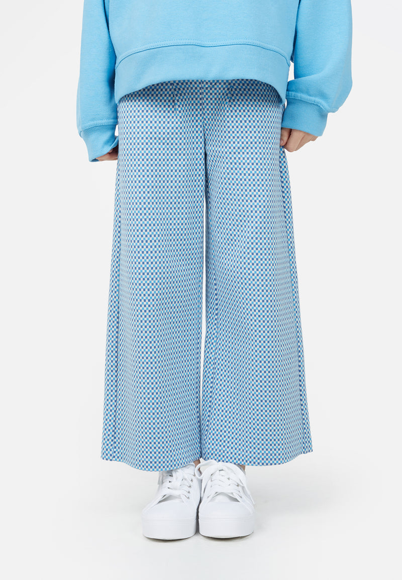 Teen Blue Check Jacquard Trousers by Gen Woo.