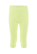 Front of the Neon Lime Cropped Leggings by Gen Woo