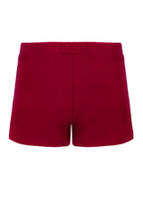 Back of the Red Twill Stretch Shorts by Gen Woo