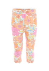 Front of the Retro Floral Cropped Leggings by Gen Woo