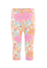 Back of the Retro Floral Cropped Leggings by Gen Woo