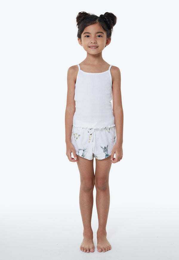 safari print t-shirt and shorts pyjama set  by Gen Woo Kidsfor girls