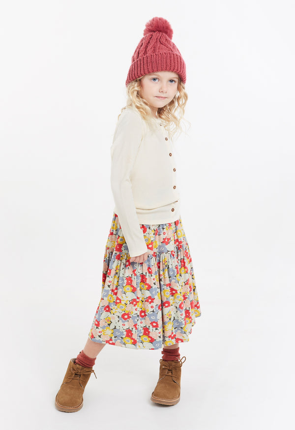 Gen Woo Girls Floral Print Tiered Skirt for The Jersey Shop Singapore