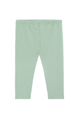 Front of the Cotton Rich Green Baby Leggings by Gen Woo