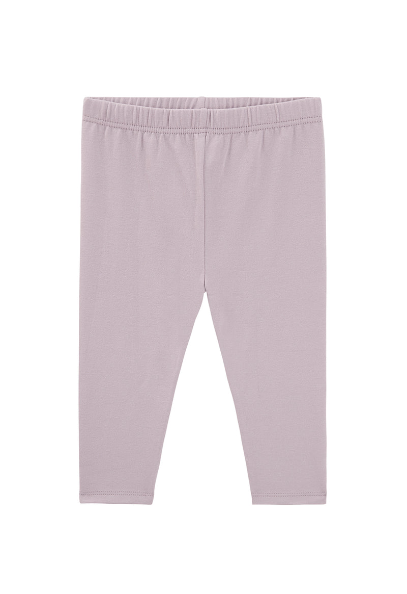 Front of the Cotton Rich Lilac Baby Leggings by Gen Woo